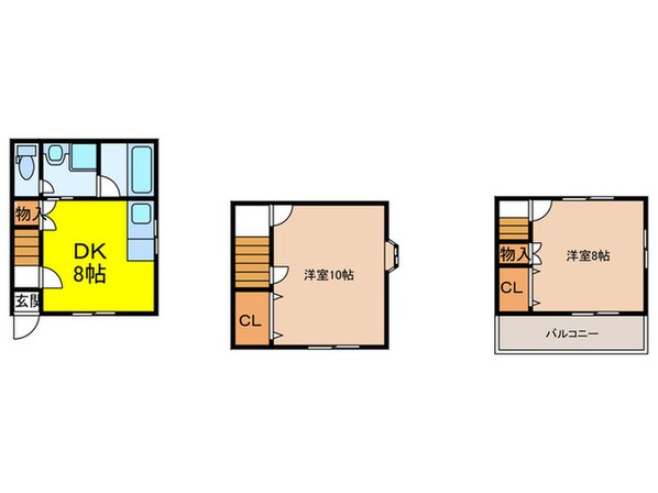 美園町貸家の物件間取画像